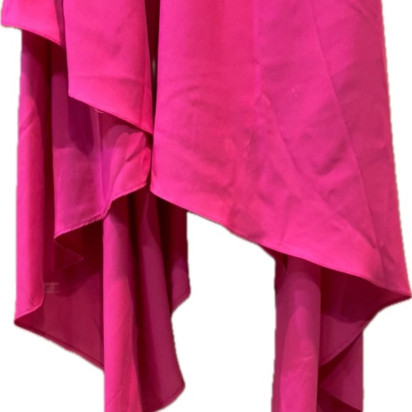 LANE BRYANT HOT PINK COLD SHOULDER DRESS with ASYMETRICAL HEM, NWT - Picture 5 of 7